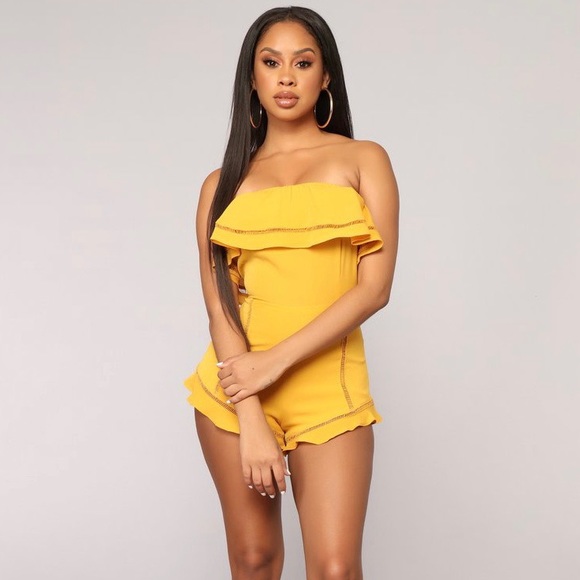 Fashion Nova Other - Mustard• Fashion Nova• Sanjay Off Shoulder Romper